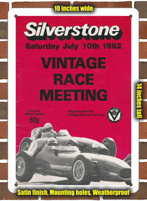 Metal Sign - 1982 Silverstone Circuit Racing Program - 10x14 inches