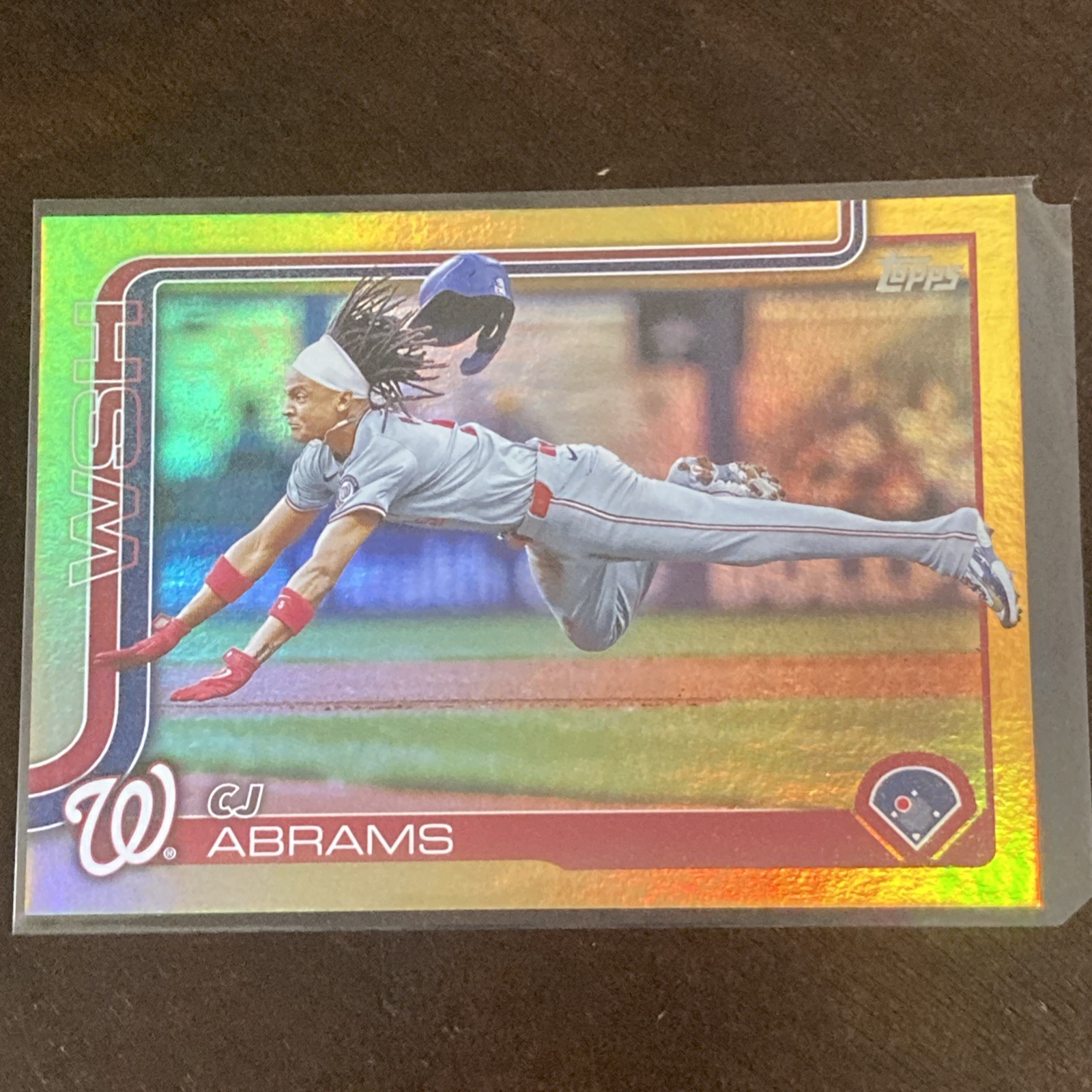 CJ ABRAMS - 2025 Topps Series 1 Gold Rainbow Foil /50 Washington Nationals #122