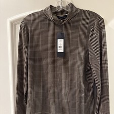 Veronica Beard Nate top dark acorn multi size L