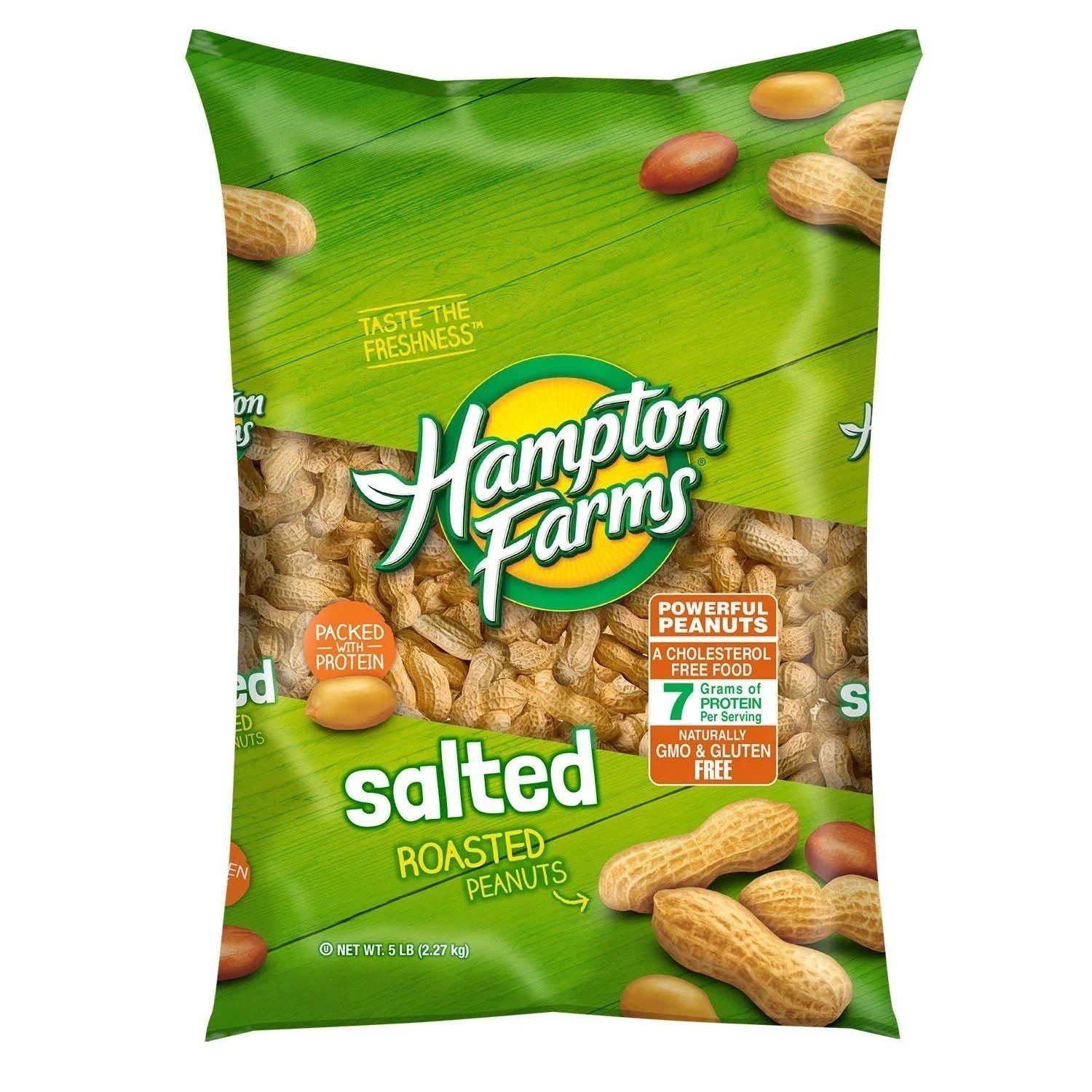 2 PACK Hampton Farms Salted In-Shell Peanuts (5 lbs/Bag - 10Lbs Total)