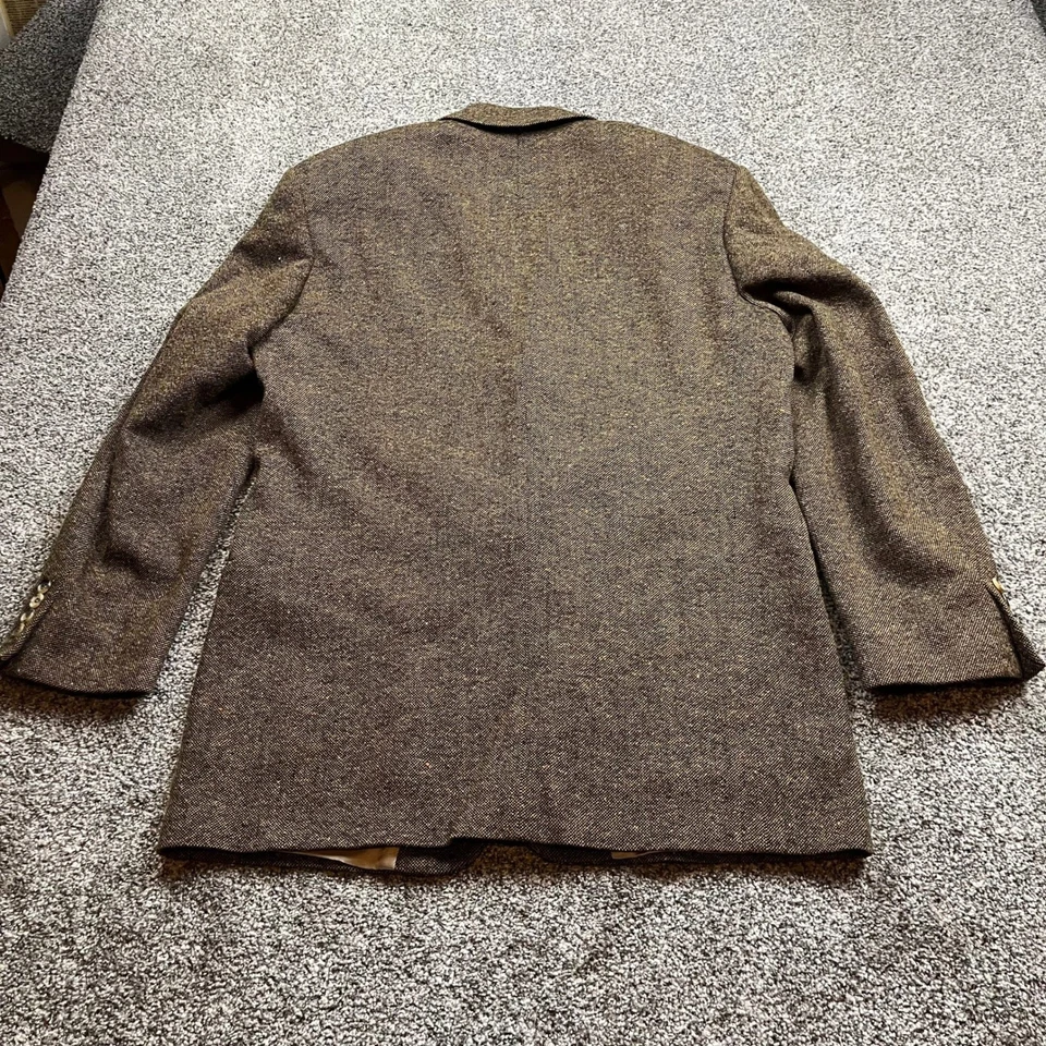 Blazer Hugo Boss masculino 42T mistura de lã jaqueta marrom elástica - Imagem 2 de 4