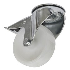 Image of Sealey Castor Wheel Bolt Hole Swivel with Total Lock100mm SCW4100SBL
