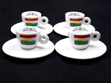 ILLY Art Collection - Expo Milano 2015 - Set of 4 Demitasse Cups & Saucers ITALY