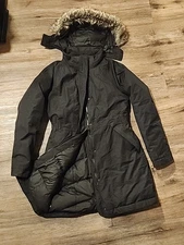 HOT Women's THE NORTH FACE  HYVENT ARCTIC PARKA DOWN FUR HOOD LONG BLACK Coat S