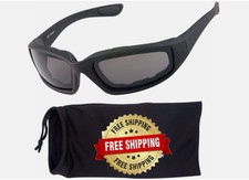 Pares De Gafas Anteojos Lentes Para Motocicleta Moto Sol Dia Y Noche Negro NUEVO