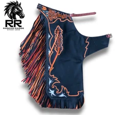 Bull Riding Pro Rodeo Chaps cowhide leather Adult fringeuede  chap