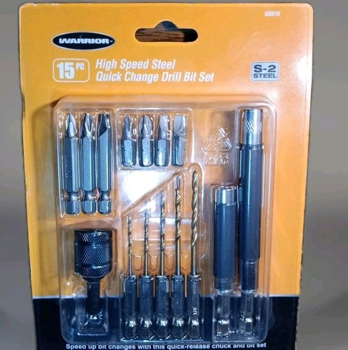 WARRIOR High Speed Steel Quick Change Drill Bit Set 15-Piece - Afbeelding 1 van 8