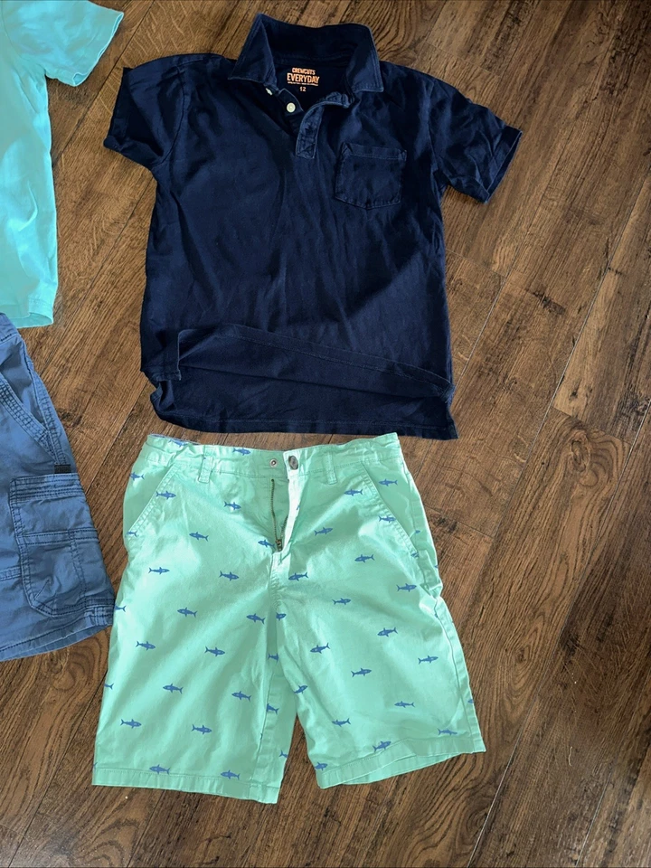 Lot 6 Boys Youth Spring Summer Tops Shorts NB Crewcuts Nike UA Size 10-12 - Image 2 of 4