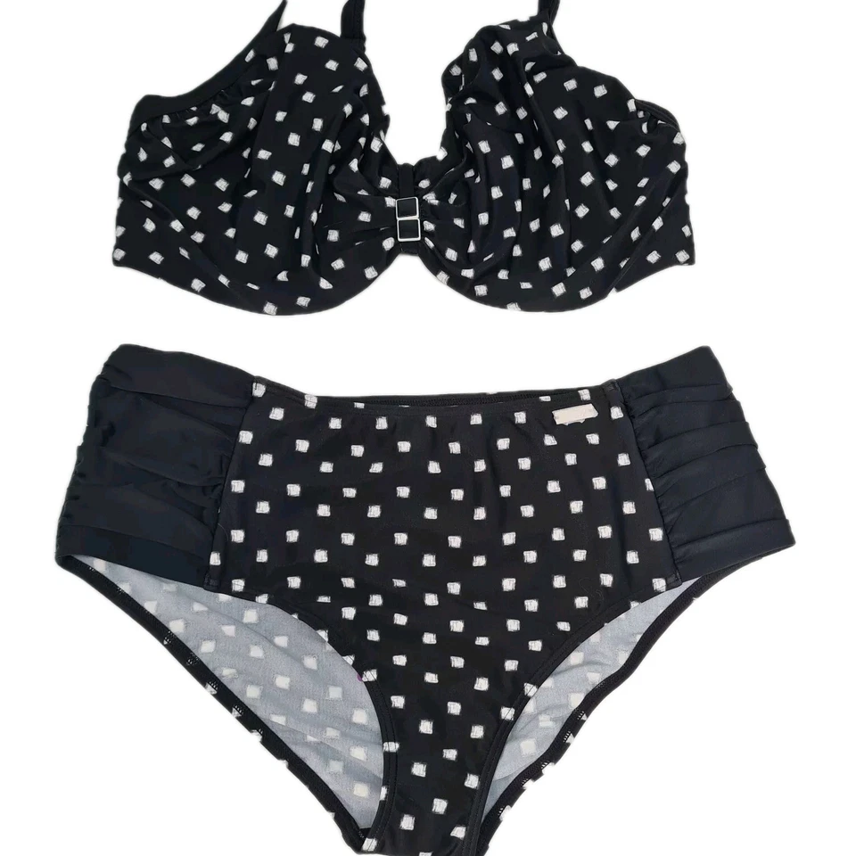 Lascana Bikini Bademode Übergröße Gr. 46 - 48 schwarz weiß gemustert (0 607) - Bild 2 von 4