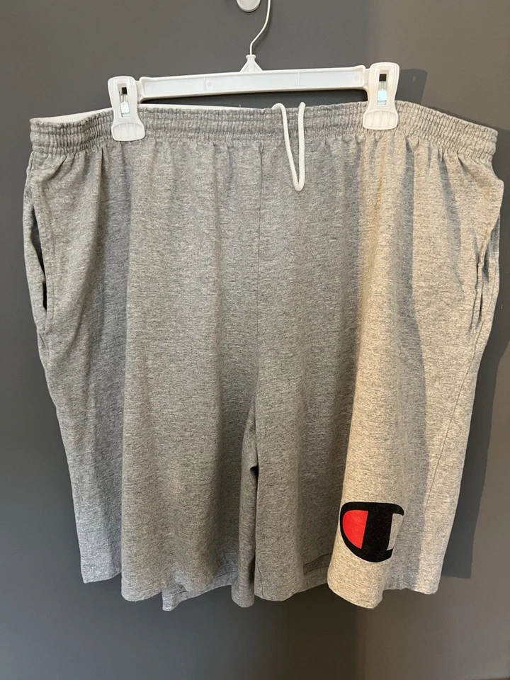 Champion Shorts Men’s Athletic Gray Elastic Waist Logo 2XB - Image 2 of 4