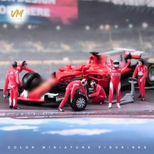 Diorama Resin 1/64 Scene Props Racing mechanic 6pcs set Figures Mini Doll Toys