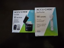 50 Accu-Chek Guide Blood Glucose Test Strips 100 Softclix lancet.Exp 11/3/2027