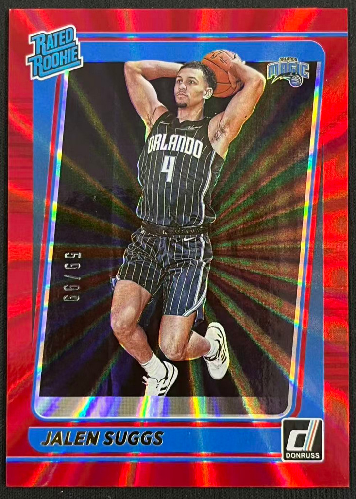 Jalen Suggs 2021-22 Panini Donruss 59/99 Red Laser Rated Rookie RC Magic #229