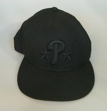 Philadelphia Phillies Hat Cap Fitted Mens 7 1/8 Blackout MLB Baseball New Era