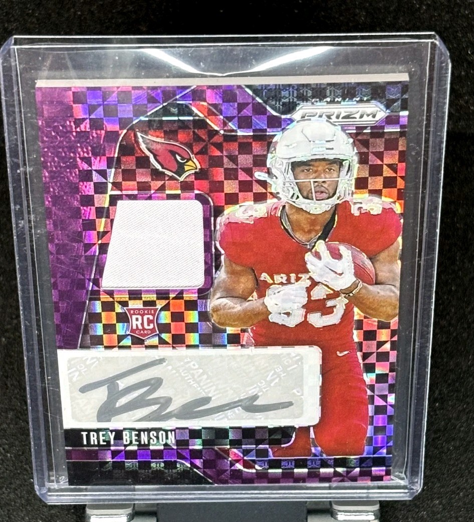 2024 Prizm Trey Benson Purple Power RPA #/49 Rookie Patch Auto Cardinals