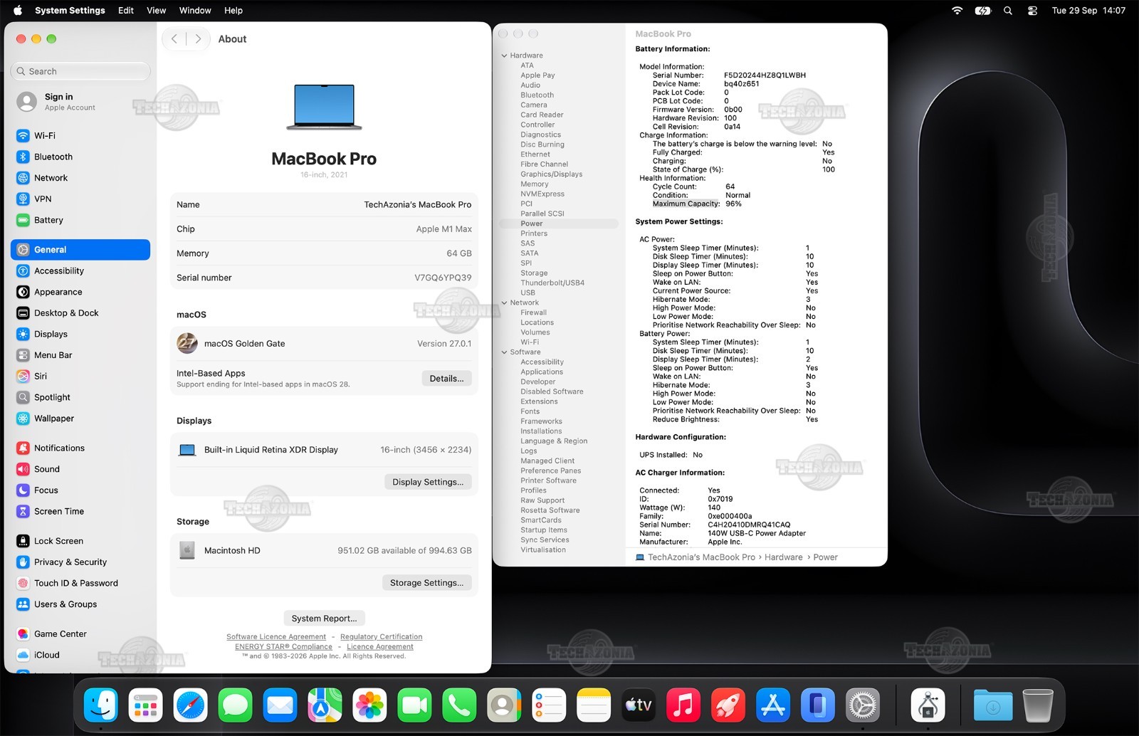 Apple MacBook Pro 16,2′′ Zoll MFGYR 2022 M1 MAX 64GB LPDDR5 1TB SSD 96% Akku – Bild 5