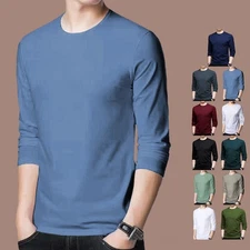 Workout Tee Undershirt Blouse Muscle Activewear Long Sleeve Tshirt Top for Men