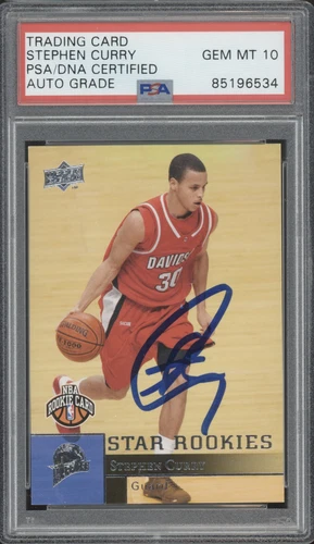 2009 Upper Deck #234 Stephen Curry RC Rookie Gem Mint PSA DNA 10 Auto