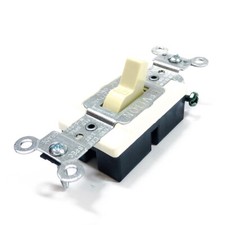 CS120-2I Leviton Single Pole Toggle Switch, 20A - 120/277 VAC, Side Wired, Ivory