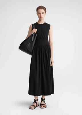white christmas dresses Sleeveless cotton tee dress black main image 1