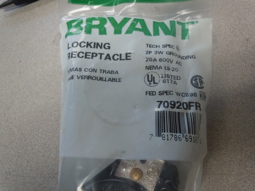Bryant 70920FR Locking Receptacle - Picture 3 of 4