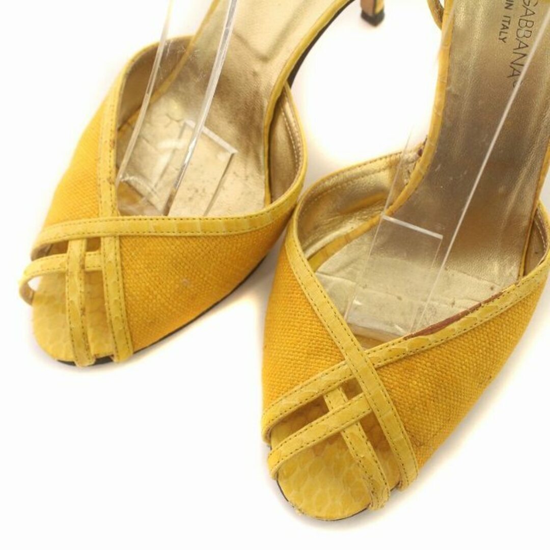Dolce & Gabbana Sandals Pumps Heels Yellow Women's Size 36.5