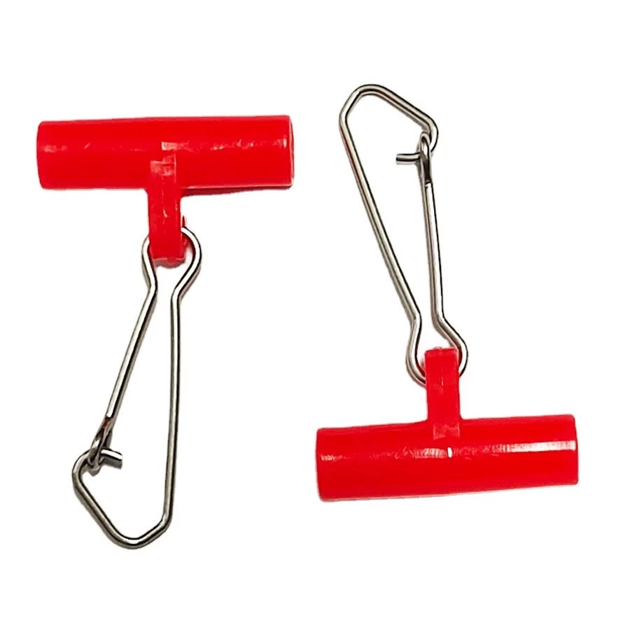 100Pcs rote Angelschnur Sinker Dias mit Duo Lock Angelclips mit Haken Snap Sinke - Bild 3 von 4