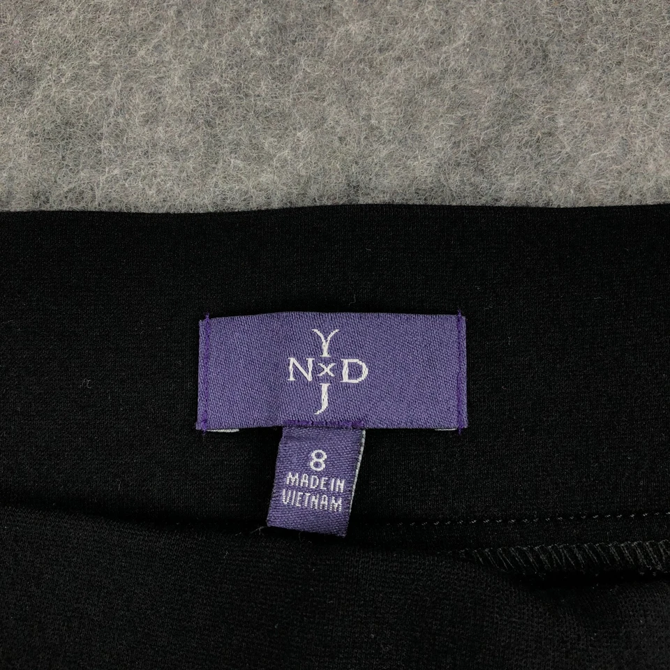 Pantalones Legging NYDJ para Mujer 8 Negros Ajustados Rectos Tiro Medio Elevación Tuck Tech Elastizados Foto 3 de 4