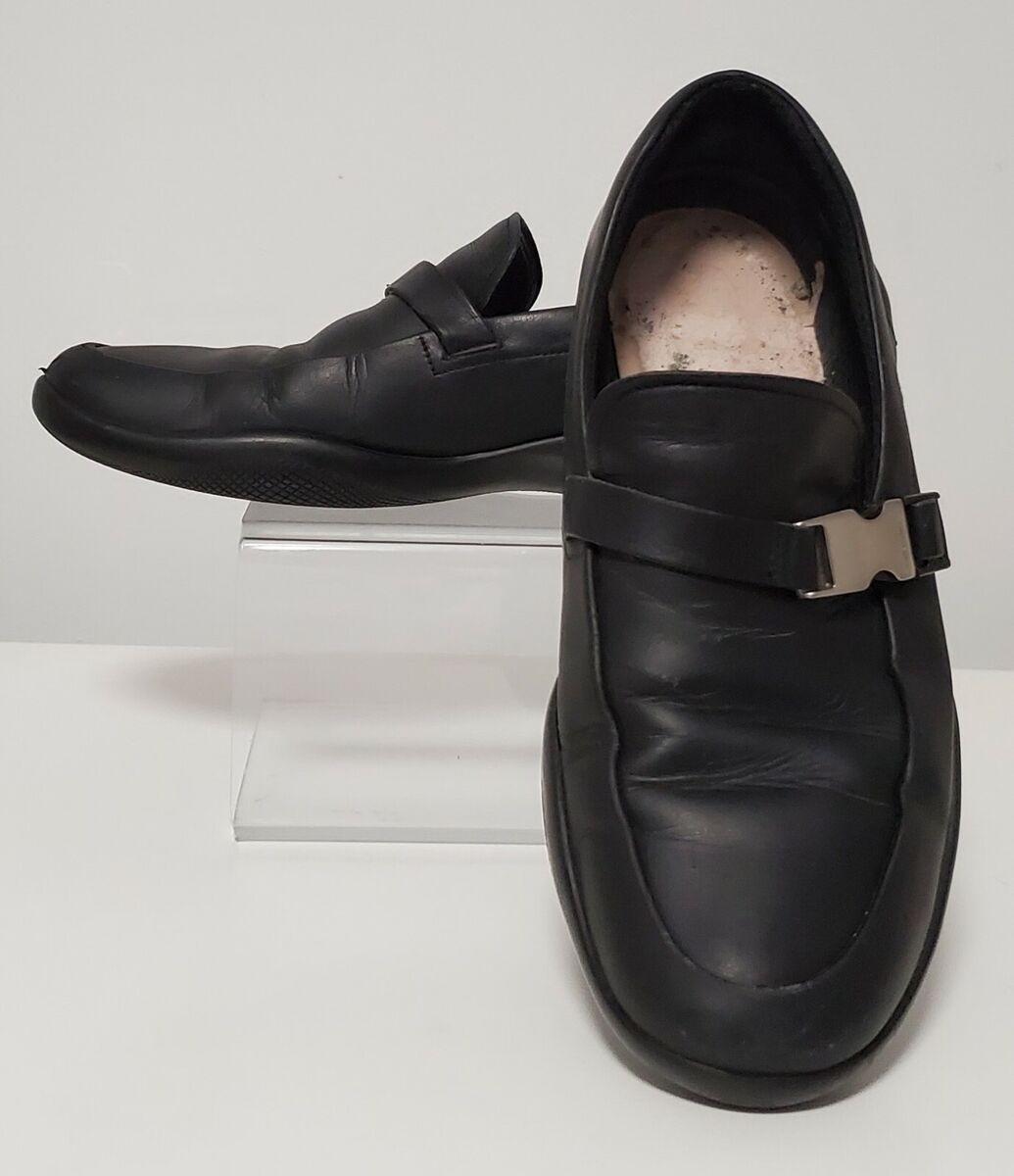 OOPS! PRADA PS1187 Men's Black Flexible Sole Buckle Loafers OOPS! PRADA PS1187 Men's Black Flexible Sole Buckle Loafers