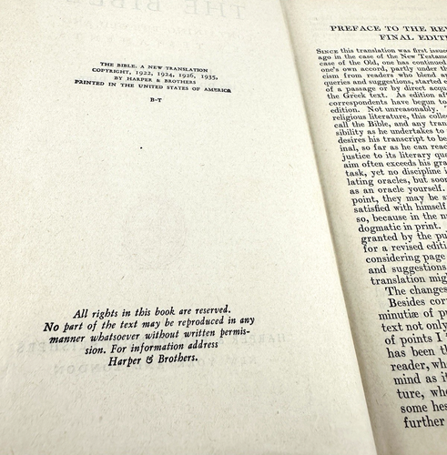 THE BIBLE New Translation by James Moffatt - Harper & Brothers 1935 - Picture 8 of 8