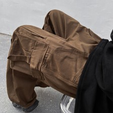 Men Loose Cargo Pants Straight Leg Pants Hip Hop Trousers School Daily Fashion