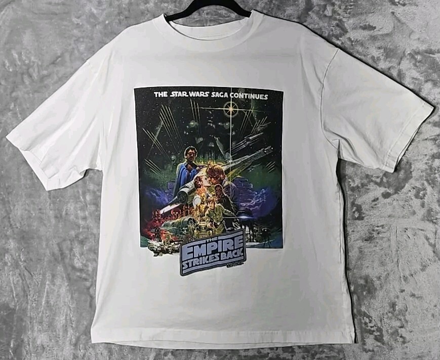 Uniqlo Star Wars Empire Strikes Back Movie Poster White Cotton Shirt Large
