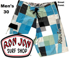 Ron Jon Surf Shop Old School Checkered Board Beach Shorts, Swim Trunks, Men's 30