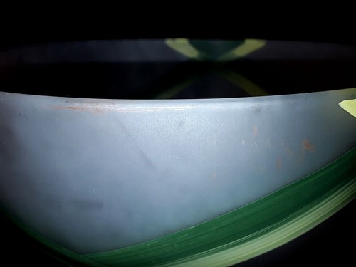 VINTAGE Vernonware Glass Bowl- Gingham unique GREEN design- 10" Bowl - Picture 4 of 9