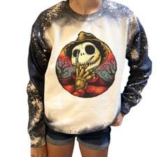 Freddy Krueger Jack Skellington Bleached Sweatshirt