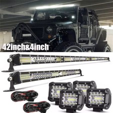 42 Inch Led Light Bar 224 Pods Combo Kit For Jeep Wrangler Jk Tj Yj Cj 40