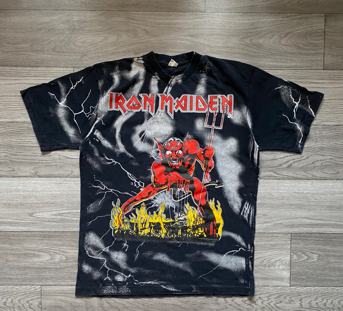 Iron Maiden Vintage T-shirt 1992 All Over Print Made In Peru Size