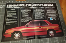 Chrysler Motors 770 Plymouth Sundance - 2 Page Vintage Print Ads Poster 1987