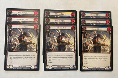 9 Card Playset Slice and Dice Red/Yellow/Blue Everfest Flesh and Blood