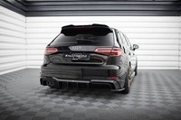 Diffusor Heck Ansatz FüR Audi A3 S-Line Sportback 8V Facelift Schwarz Hochglanz