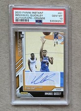 Immanuel Quickley Auto RC /10 PSA 10 POP 1 Knicks 2020 Rookie Jersey Match Rare