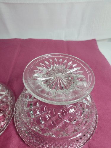 Vintage Glass Candy Dish ANCHOR HOCKING CRYSTAL WEXFORD LIDED Footed - Picture 8 of 8