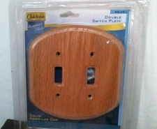Oakbrook  Solid American Oak Double Switch Plate, Oval Shape (48380) FS
