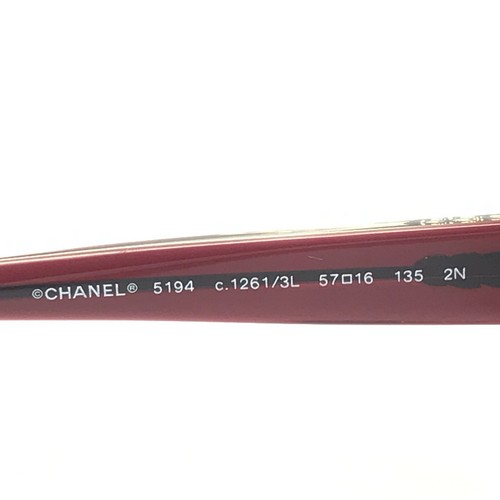 Chanel Sunglasses 5194 c.1261/3L Transparent Red Aviators with Purple Lenses - Picture 10 of 11