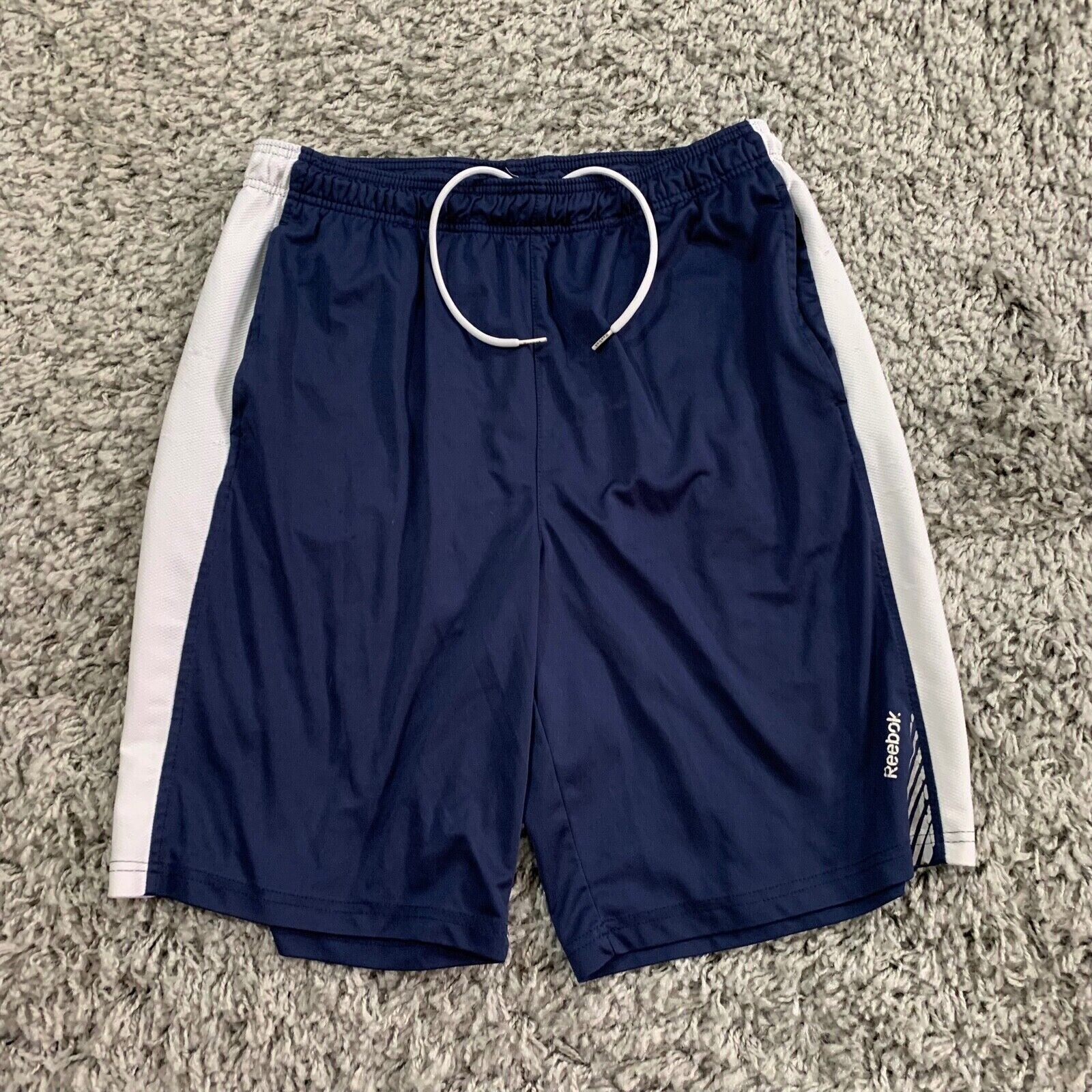 Reebok Shorts Men M Blue White Workout Basketball  Activewear
