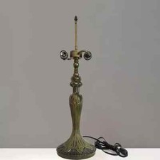 Tiffany Table Lamp Antique Brass Abstract Base Only, 2 E27 Bulb Holder