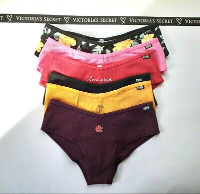 XS Victoria's Secret PINK Cotton Logo Itsy Cheekster Panties Underwear Hot Pink