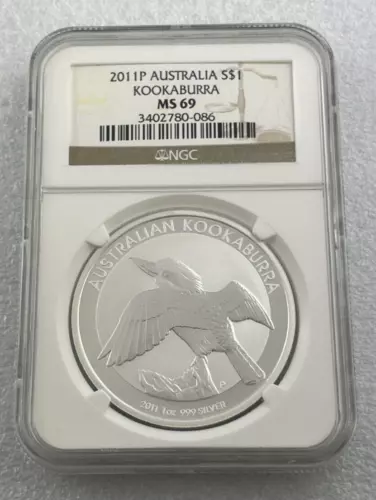 2011P Australia Kookaburra 1oz Silver $1 Professionally Graded NGC MS69