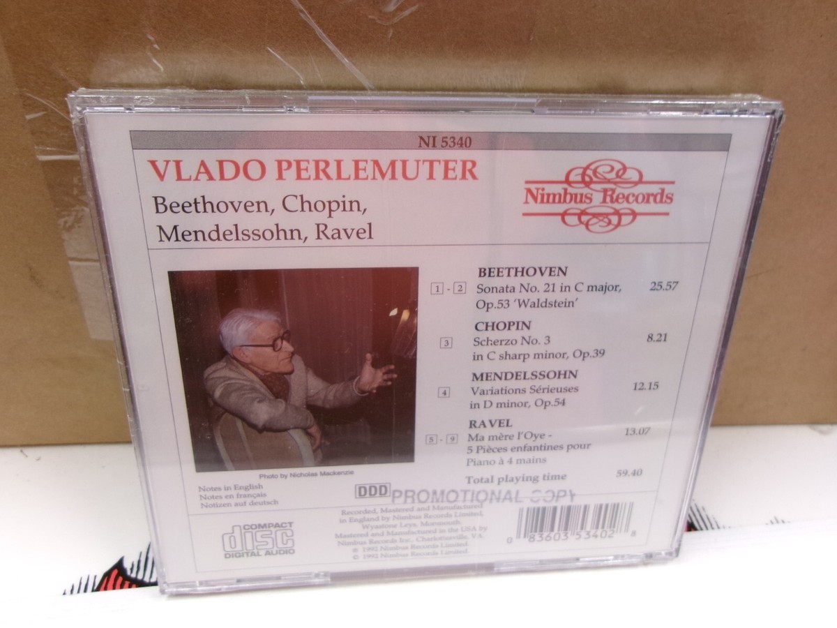 クラシック Vlado Perlemuter - The Nimbus Recordings Vlado Perlemuter Ravel Chopin Mendelssohn CD 1992 Nimbus NEW