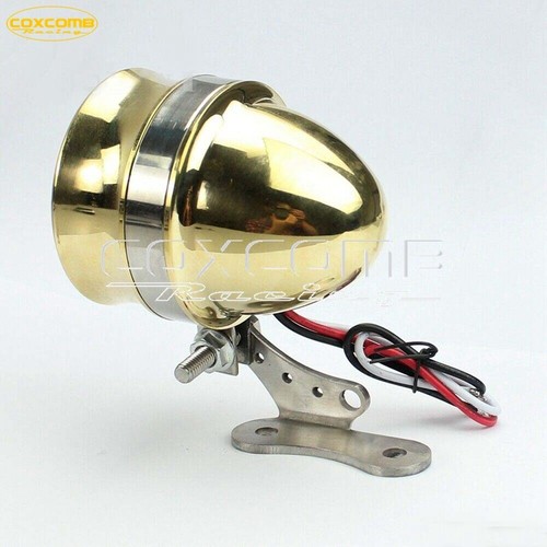 Motorcycle Brass Tail Light Brake Stop Lamp for Harley Chopper Bobber Cafe Racer - Picture 6 of 10